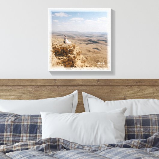 Einfaches modernes Minimalistisches Hochzeitsszena Leinwanddruck (Insitu (Schlafzimmer))