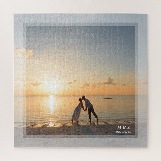 Einfaches modernes Minimalistisches Hochzeitsszena Puzzle (Vertikal)