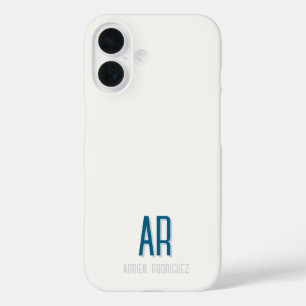Einfaches modernes minimalistisches Initialen iPho iPhone 16 Hülle