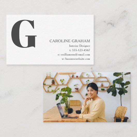 Einfaches modernes minimalistisches Innendesigner- Visitenkarte (Vorne/Hinten)