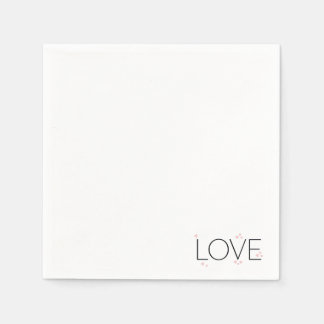 Einfaches modernes minimalistisches LIEBE-Papier ` Serviette