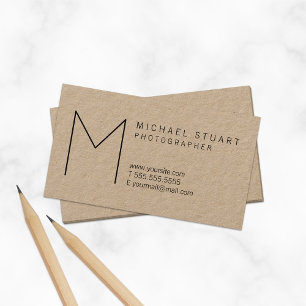 Einfaches modernes minimalistisches Monogramm Kraf Visitenkarte