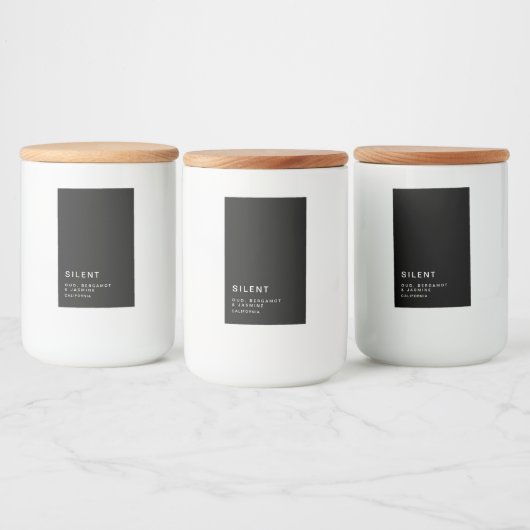 Einfaches, modernes Minimalistisches Schwarzes Ker Lebensmitteletikett (Flaschen)