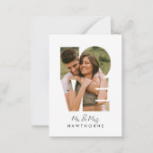 Einfaches modernes Monogram Couple Wedding Foto Mitteilungskarte (Rückseite)