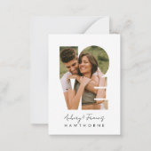 Einfaches modernes Monogram Couple Wedding Foto Mitteilungskarte (Rückseite)