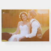 Einfaches modernes Monogram-Foto Hochzeitshaus Gästebuch (Rückseite)