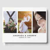 Einfaches modernes Monogram-Foto Hochzeitshaus Gästebuch (Vorderseite)