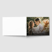 Einfaches modernes Monogram-Foto Hochzeitshaus Gästebuch (Voll)