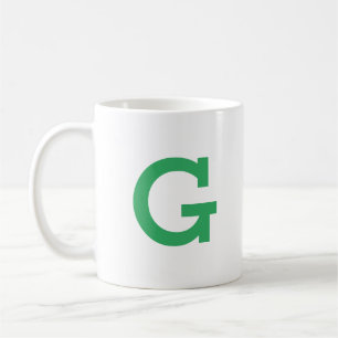 Einfaches modernes Monogramm Anfangsbuchstabe in G Kaffeetasse