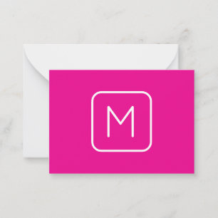 Einfaches & modernes Monogramm Anfangsbuchstabe Mitteilungskarte