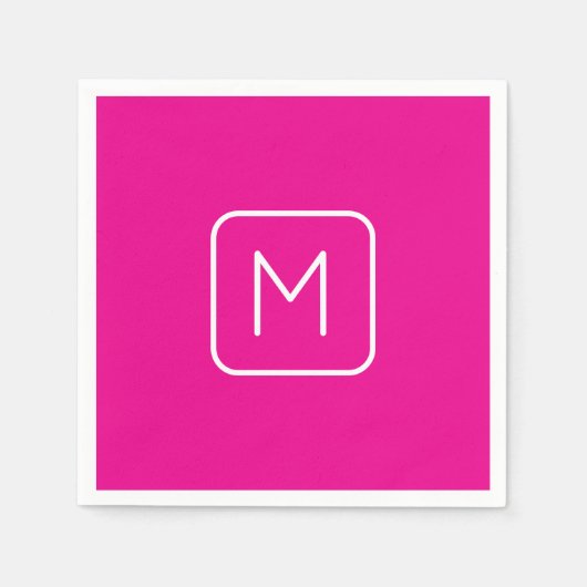 Einfaches & modernes Monogramm Anfangsbuchstabe | Serviette (Vorderseite)