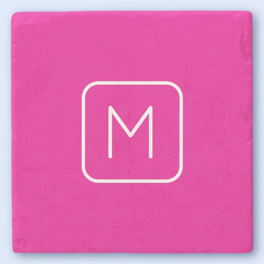 Einfaches & modernes Monogramm Anfangsbuchstabe | Steinuntersetzer