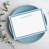 Einfaches modernes Monogramm Blau Zwei-Ton-Rahmen 
