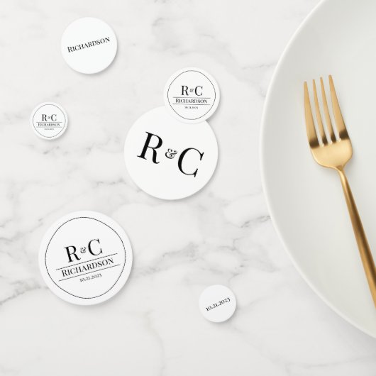 Einfaches modernes Monogramm-Hochzeit Konfetti (Gruppe)