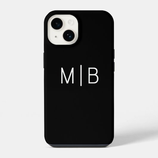 Einfaches modernes Monogramm initial personalisier iPhone Hülle (Rückseite)