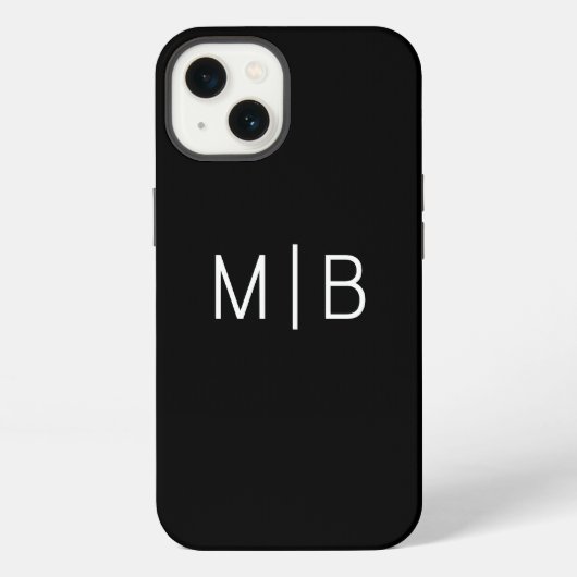 Einfaches modernes Monogramm initial personalisier iPhone Hülle (Rückseite)