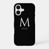 Einfaches modernes Monogramm iPhone 16 Hülle (Rückseite)