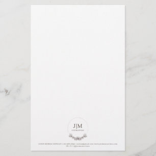 Einfaches modernes Monogramm Juwelier Quadrat Gesc Briefpapier