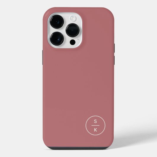 Einfaches modernes Monogramm Name iPhone Hülle (Rückseite)