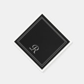 Einfaches, modernes Monogramm-Party aus Schwarz un Serviette (Ecke)