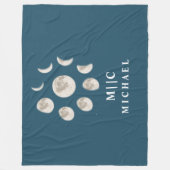 einfaches, modernes Monogramm personalisiert Fleecedecke (Vorderseite)