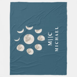 einfaches, modernes Monogramm personalisiert Fleecedecke