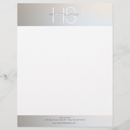 Einfaches modernes Monogramm Professional Grau Sil Briefbogen (Vorderseite)