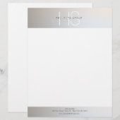 Einfaches modernes Monogramm Professional Grau Sil Briefbogen (Vorne/Hinten)