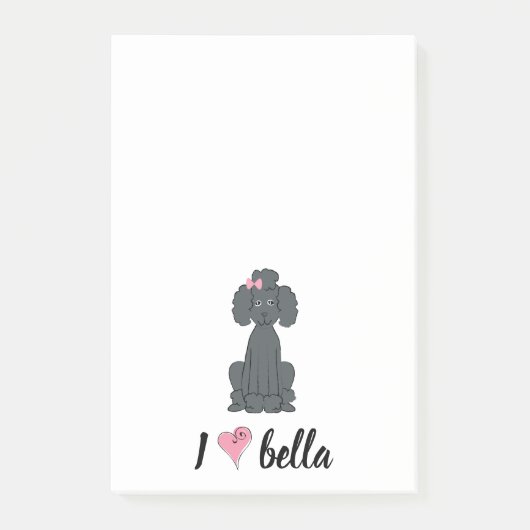 Einfaches, modernes Monogramm Stilvolles Black Poo Post-it Klebezettel (Vorderseite)