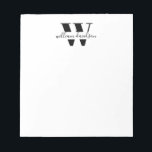 Einfaches, modernes Monogramm-Unternehmen Beruflic Notizblock<br><div class="desc">Einfache,  moderne Monogram Business Beruflich Notepad</div>