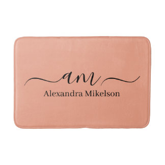 Einfaches Modernes Monogramm weiß Minimalistischer Badematte
