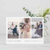 Einfaches modernes Multi-Foto Vielen Dank für Ihre Dankeskarte (Stehend Vorderseite)