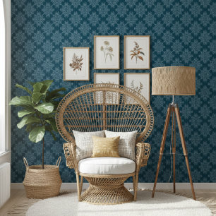 Einfaches, modernes Muster aus schwarzem Blau Tapete