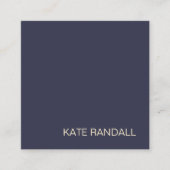 Einfaches, modernes Navy Blue Beruflich Square Quadratische Visitenkarte (Vorderseite)