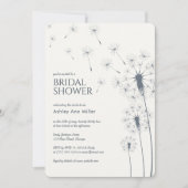 Einfaches, modernes Navy Blue Dandela Brautparty Einladung (Vorderseite)