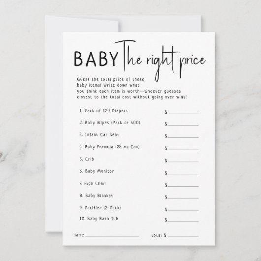 Einfaches, modernes neutrales Baby mit der richtig Einladung (Vorderseite)