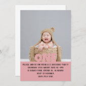 Einfaches, modernes Niedliches First Birthday Baby Einladung (Vorne/Hinten)