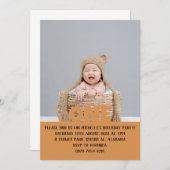 Einfaches, modernes Niedliches First Birthday Baby Einladung (Vorne/Hinten)