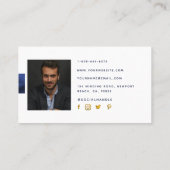 Einfaches, modernes Office Blue Gold Berufliches F Visitenkarte (Rückseite)