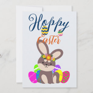 einfaches modernes Osterhasen Happy Oaster für Fre Feiertagskarte