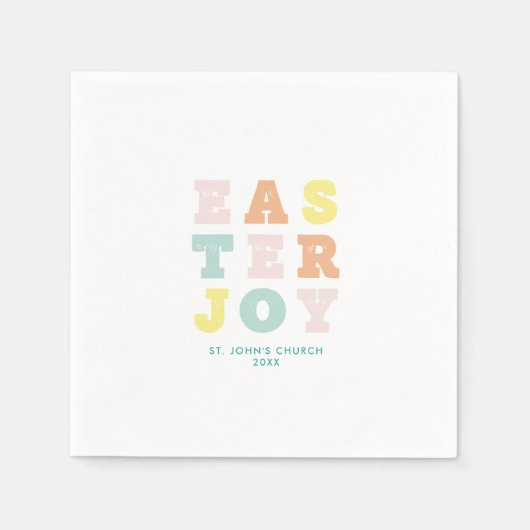 Einfaches, modernes Pastell-Ostern Serviette (Vorderseite)