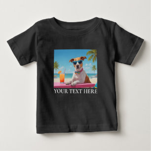 Einfaches modernes personalisiertes Foto und Text Baby T-shirt