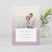 Einfaches modernes Pflaumenwasser-Foto Save the Da Save The Date (Stehend Vorderseite)