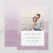 Einfaches modernes Pflaumenwasser-Foto Save the Da Save The Date (Vorne/Hinten)