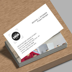 Einfaches modernes professionelles Firmenlogo Foto Visitenkarte