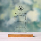 Einfaches Modernes Professionelles Logo-Menü-Preis Acrylschild (Neutral)