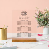 Einfaches Modernes Professionelles Logo-Menü-Preis Acrylschild (Hochzeit)
