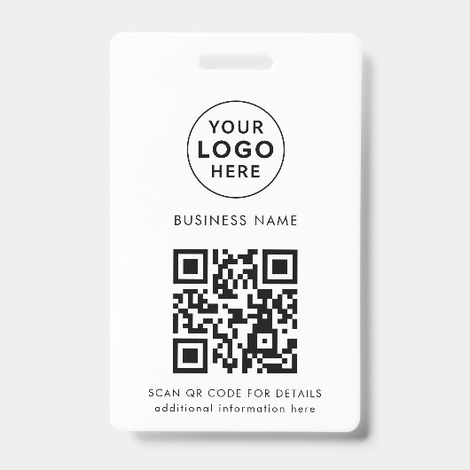 Einfaches modernes QR-Code-Geschäftslogo-Kundenlog Ausweis (Vorderseite)