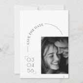 Einfaches modernes QR-Code-Hochzeitsbudget Save-th Save The Date (Vorderseite)