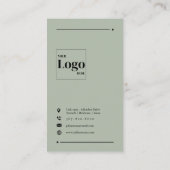 Einfaches modernes QR-Code Sage Grün Minimalistisc Visitenkarte (Rückseite)